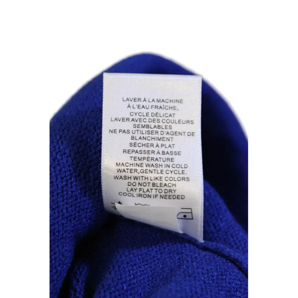 Renuar Womens Turtleneck Long Sleeve Medium Knit Sweater Solid Blue Size S